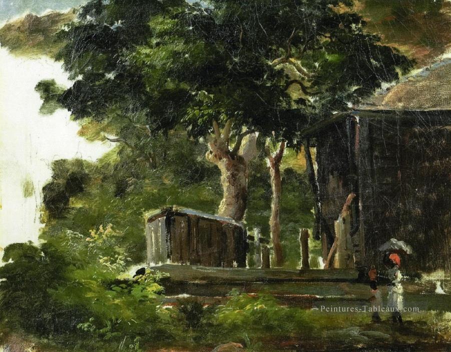 paysage avec maison dans les bois à saint thomas antilles Camille Pissarro Peintures à l'huile